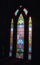 Just one of the splendid stained glass windows at The Olde North Chapel.  Located in the Starr Historic District of Richmond, Indiana.